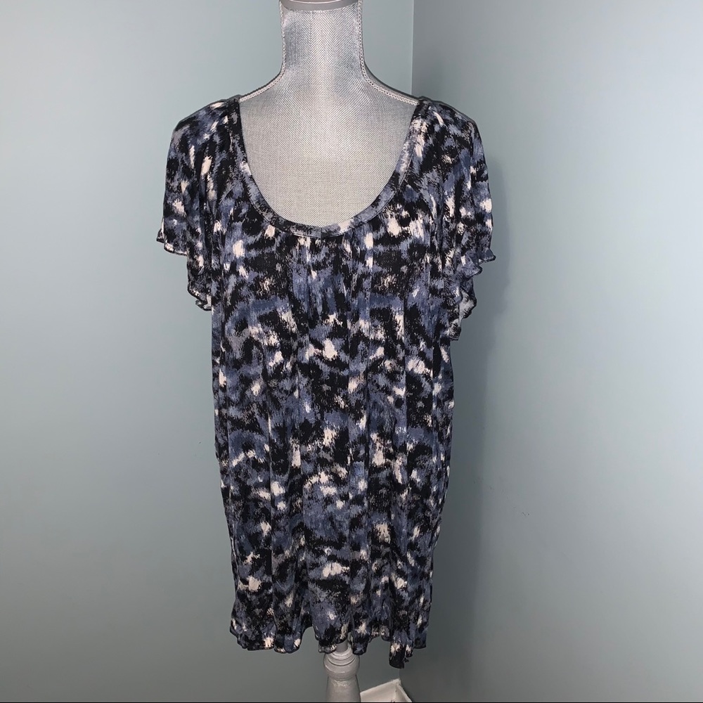 JULES + JAMES women’s size XXL print Blouse short sleeve